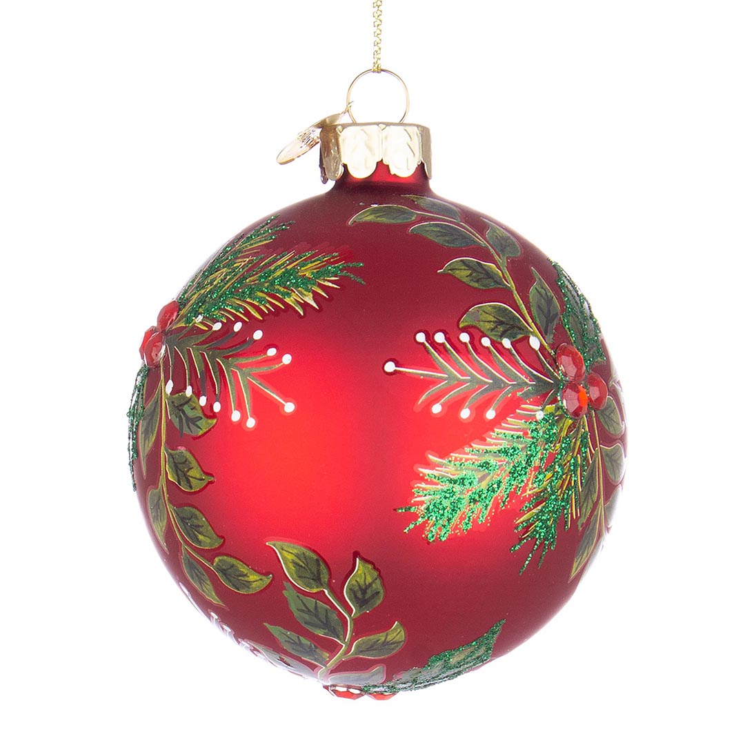 Sfera Leafage rosso deco
