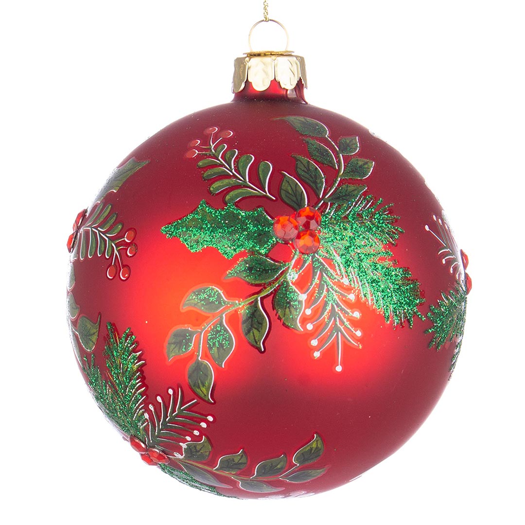 Sfera Leafage rosso deco
